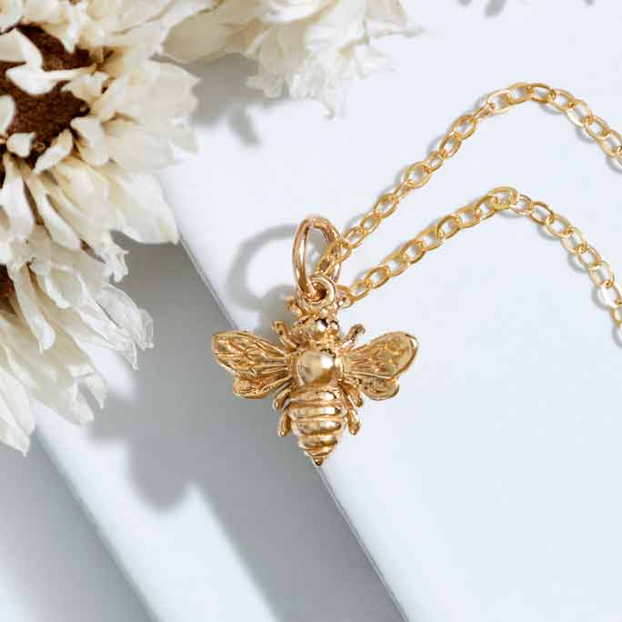 Italian Bronze Bee Necklace - 18 inch