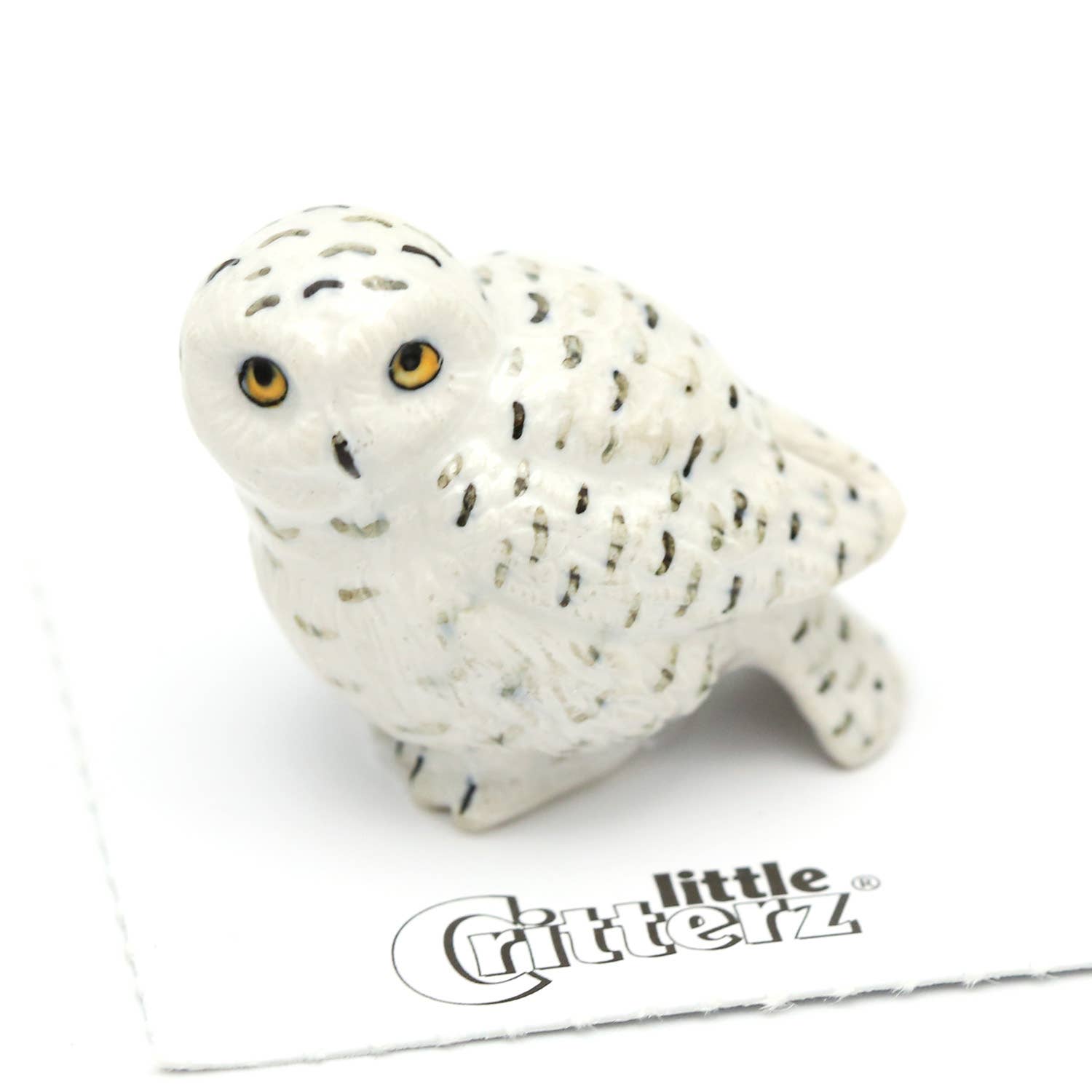 Ghost Snowy Owl Porcelain Miniature