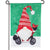 Gnome with Cardinal Garden Shimmer Linen Flag