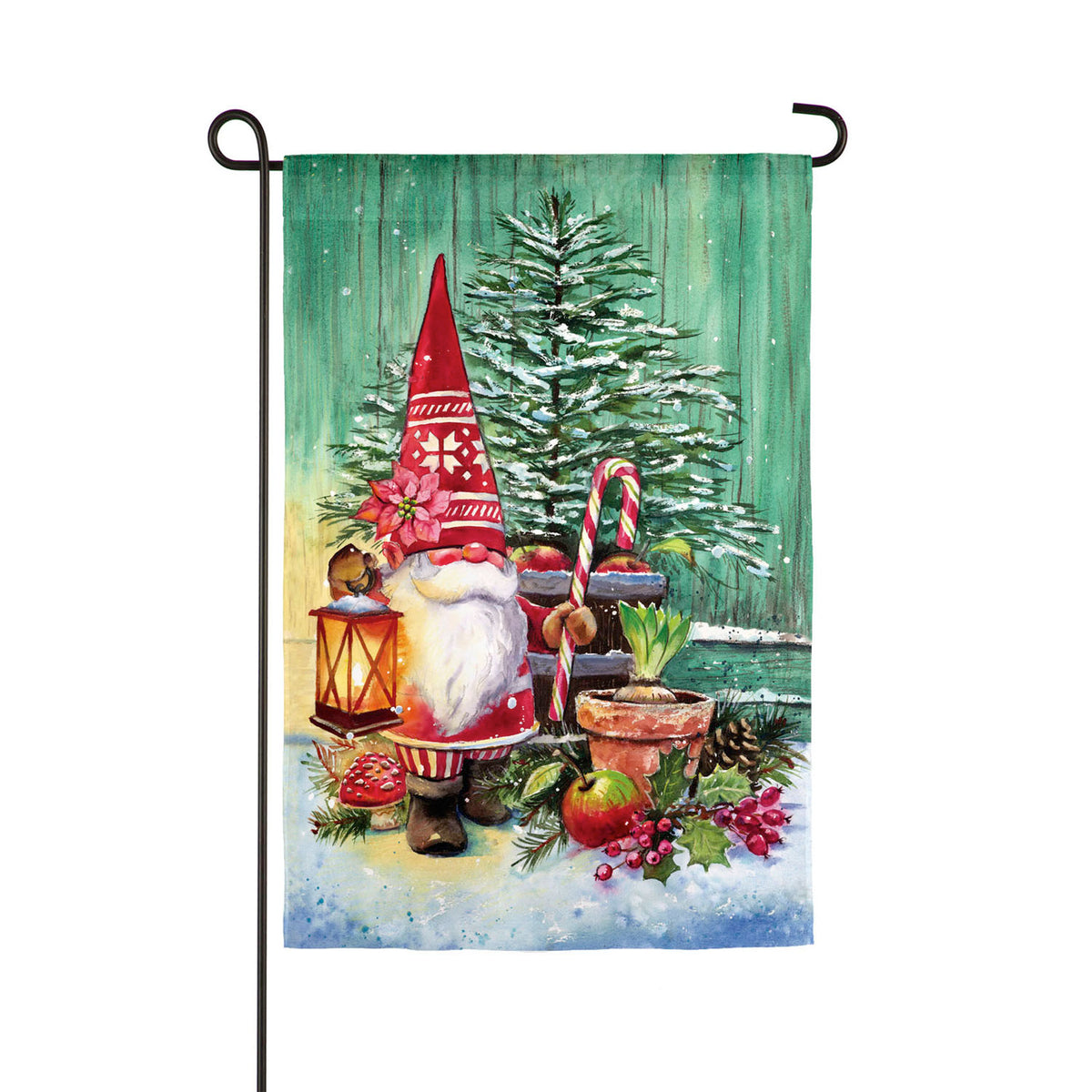 Christmas Gnome Garden Suede Front &amp; Back Flag
