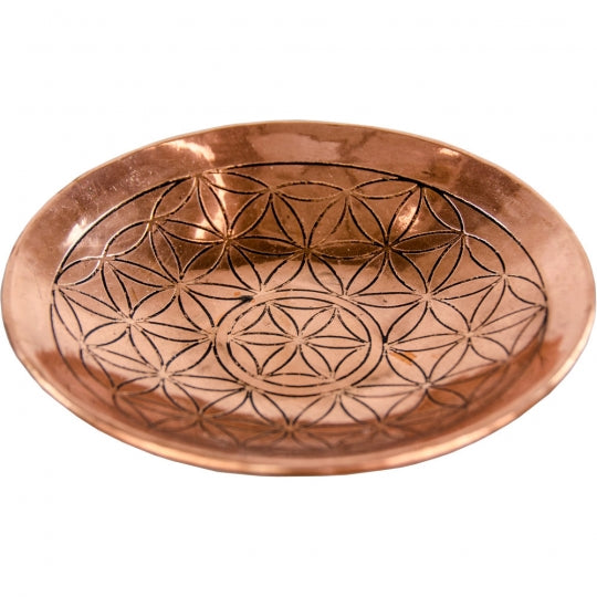 Back in Stock! Flower of Life Copper Offering Bowl 6" engraved