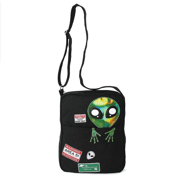 Peeking Alien Messenger Bag