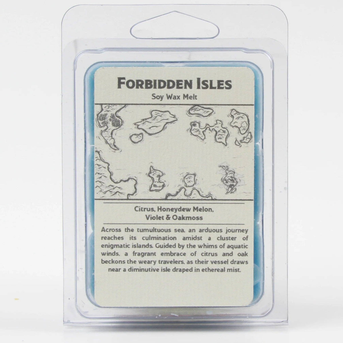 Forbidden Isles - Wax Melt Scent Notes: Citrus, Honeydew Melon, Violet &amp; Oakmoss