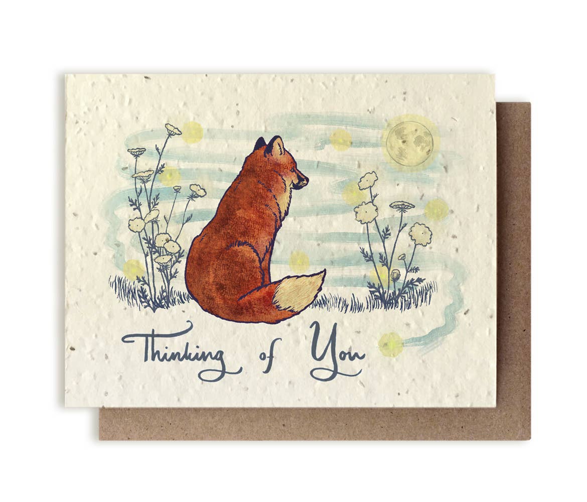 Thinking of You Fox Greeting Card - Plantable Seed Paper