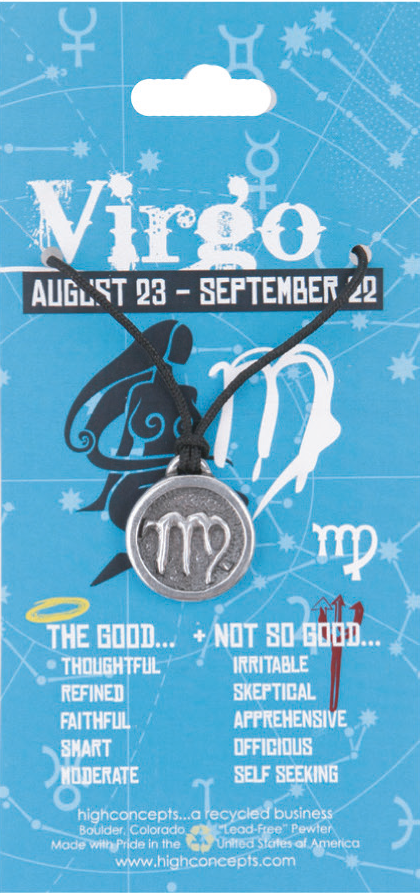 Zodiac Virgo Pewter Charm Amulet
