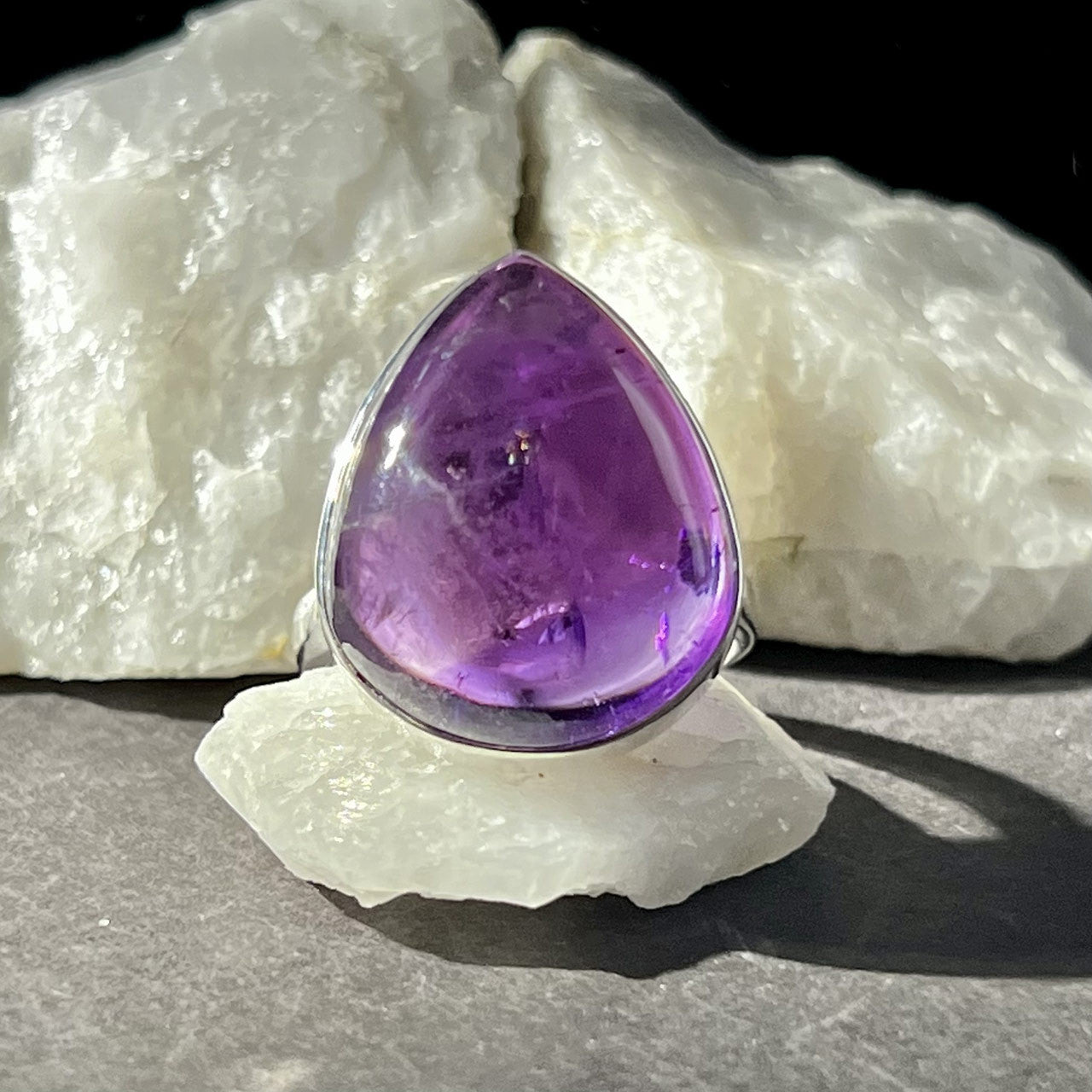 Amethyst Ring in Sterling Silver - Big