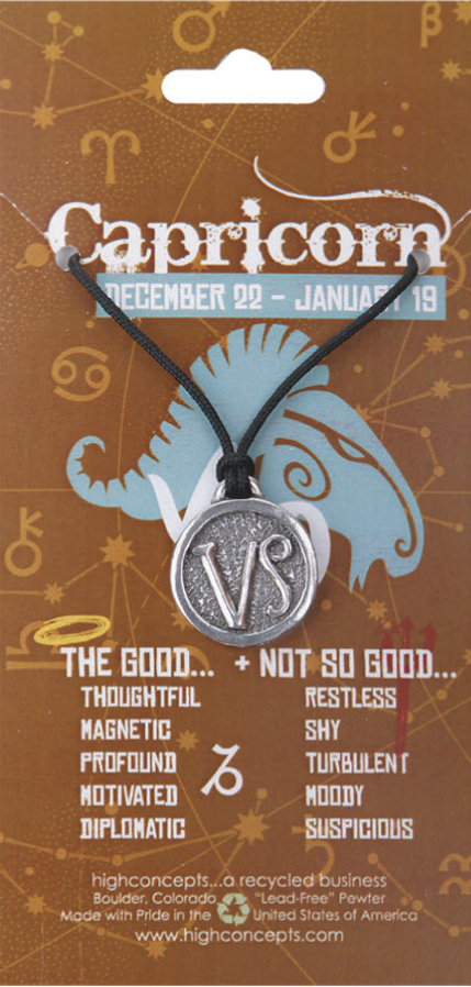 Zodiac Capricorn Pewter Charm Amulet