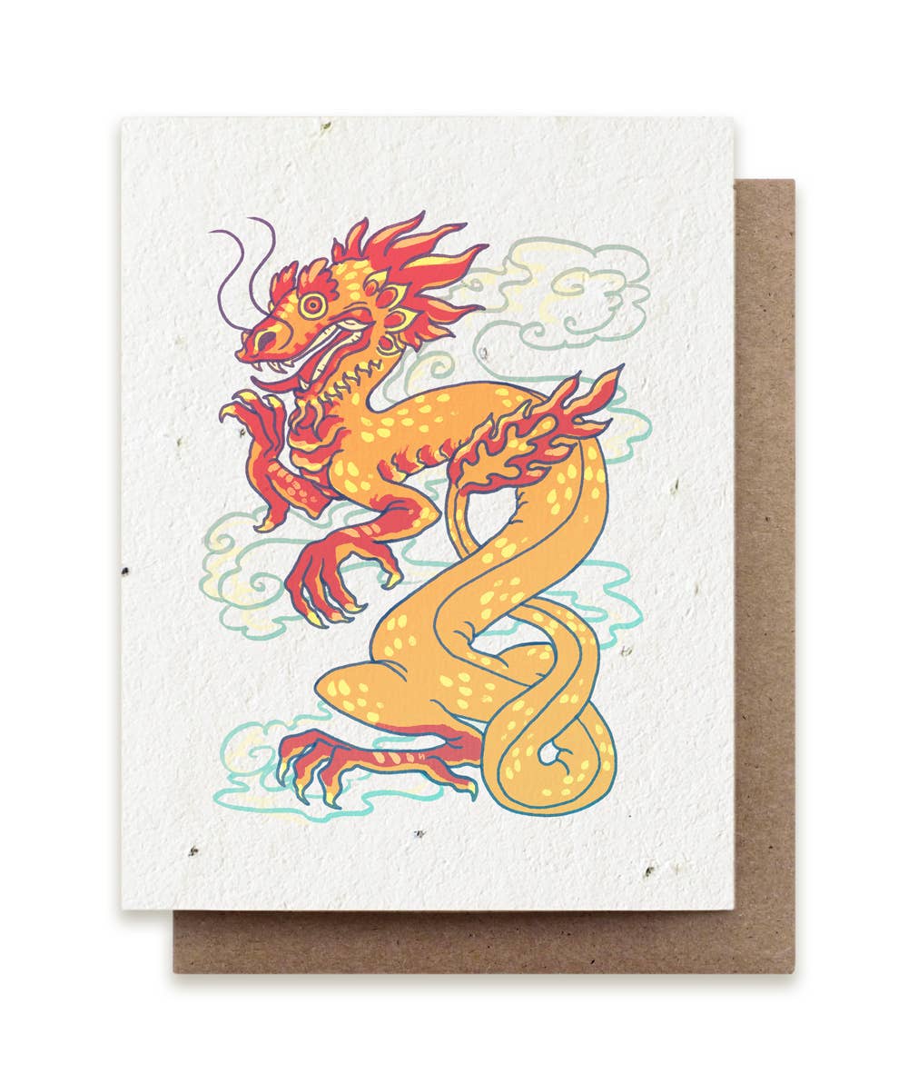 Zodiac Dragon Greeting Card - Plantable Seed Paper