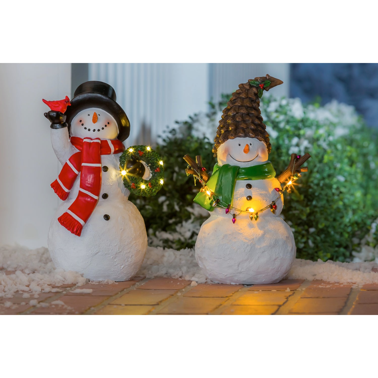 LED Battery Operated Holiday Snowman 10"H