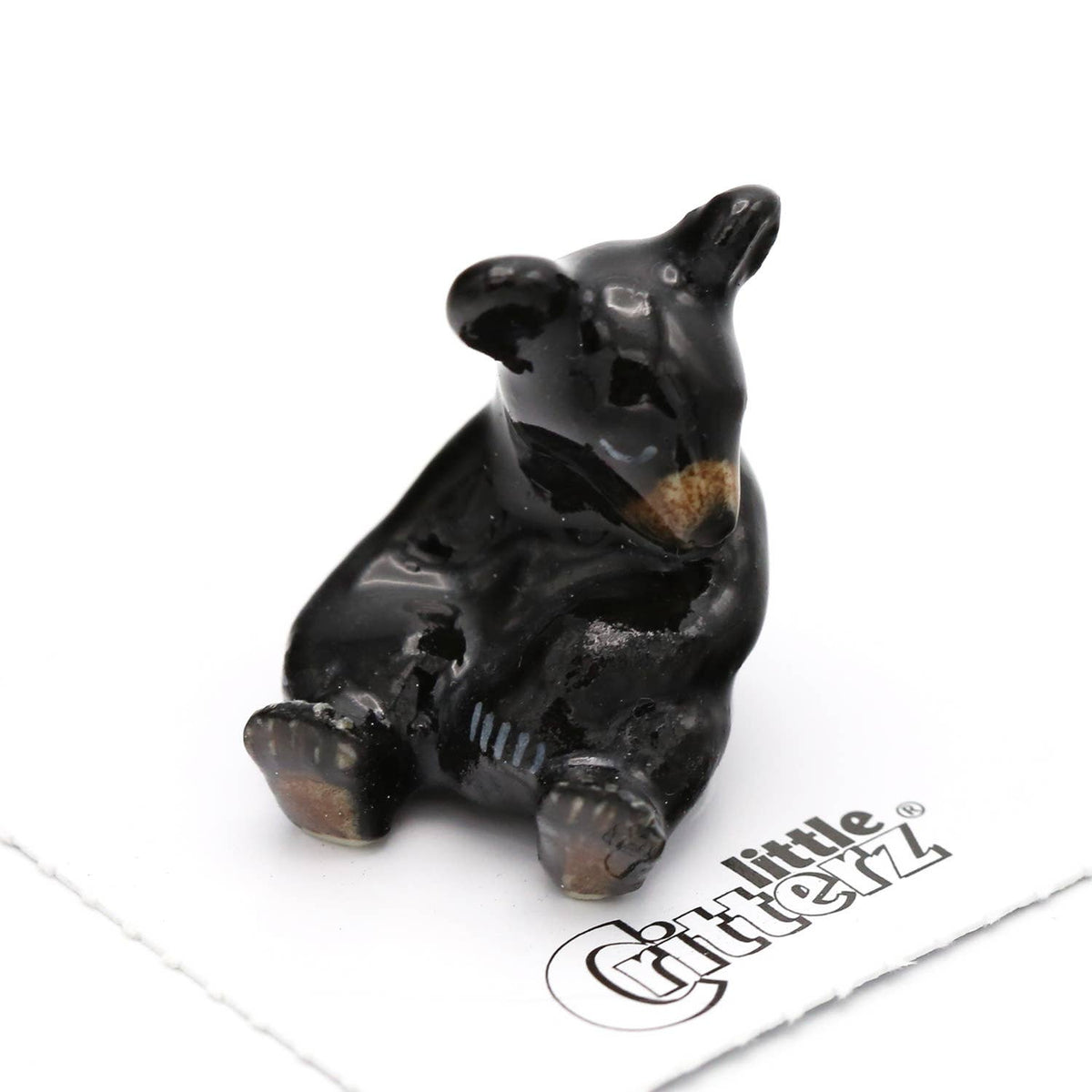 Honey Black Bear Cub Porcelain Miniature