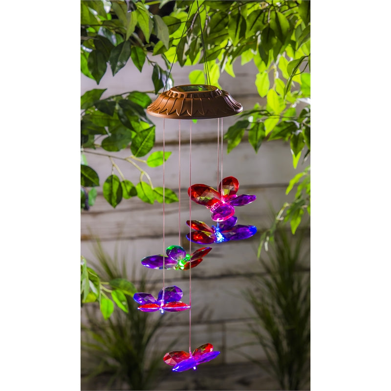 Color Changing Faceted Butterflies, Solar Mobile