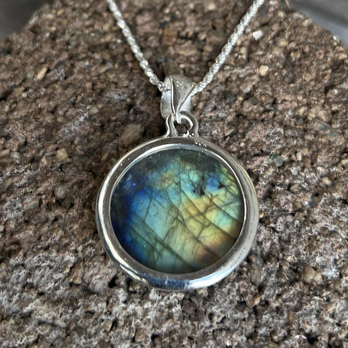 Fiery Labradorite Sterling Silver Pendant