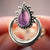 Amethyst Halo Sterling Silver Ring