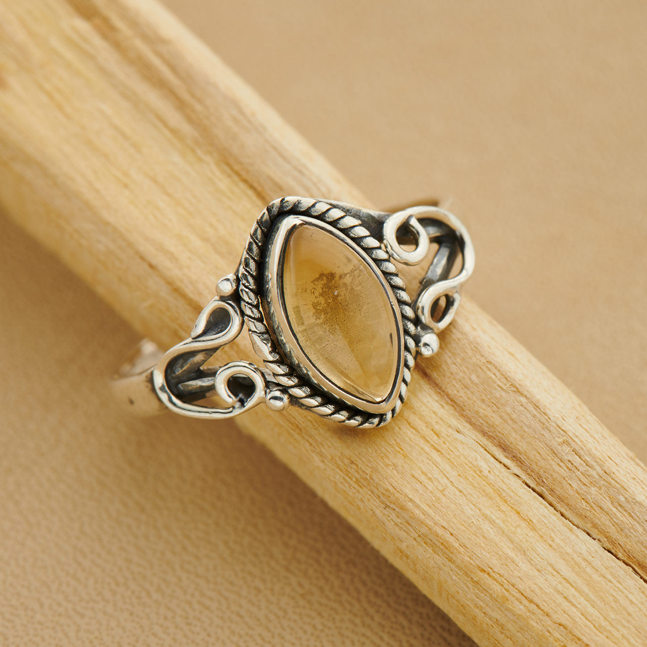Citrine Sterling Silver Filigree Ring