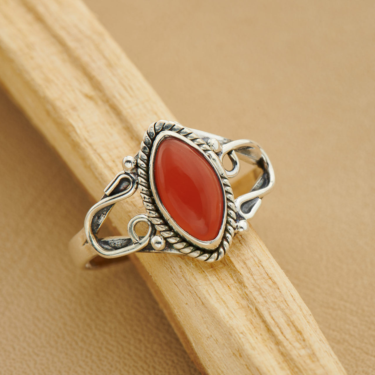 Carnelian is known as a stone of motivation and endurance, leadership and courage. Carnelians have protected and inspired throughout history. A glassy, translucent stone, Carnelian is an orange-colored variety if Chalcedony, a mineral of the Quartz family. 