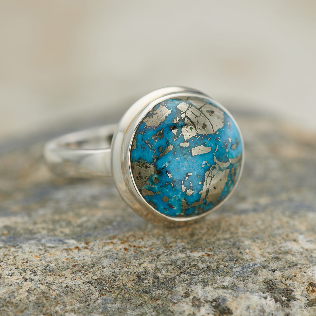 Natural Iranian Turquoise Sterling Silver Ring