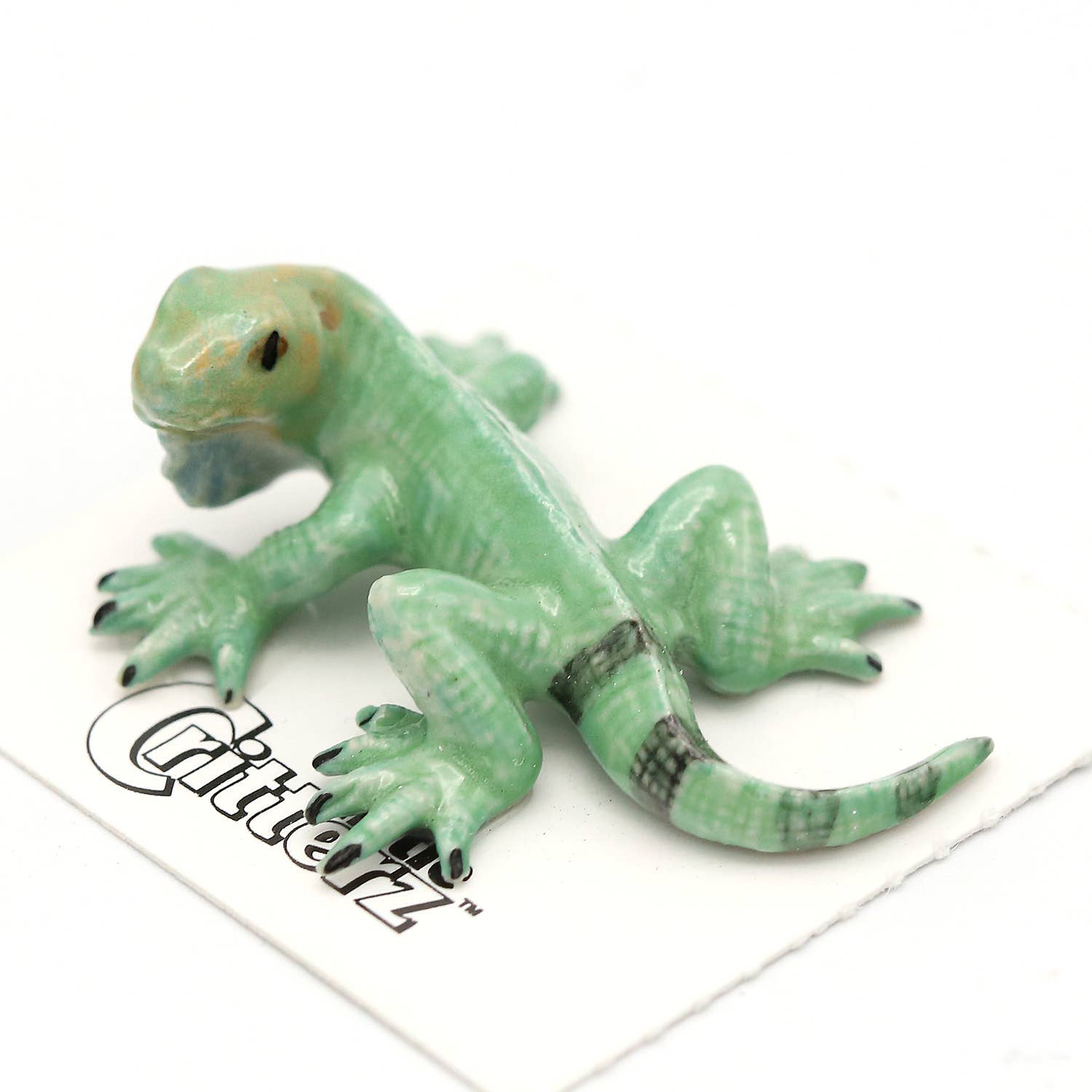 Shred Green Iguana Porcelain Miniature