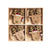 Wooden Holiday Deer Ornament in Wooden Tray 8 pcs