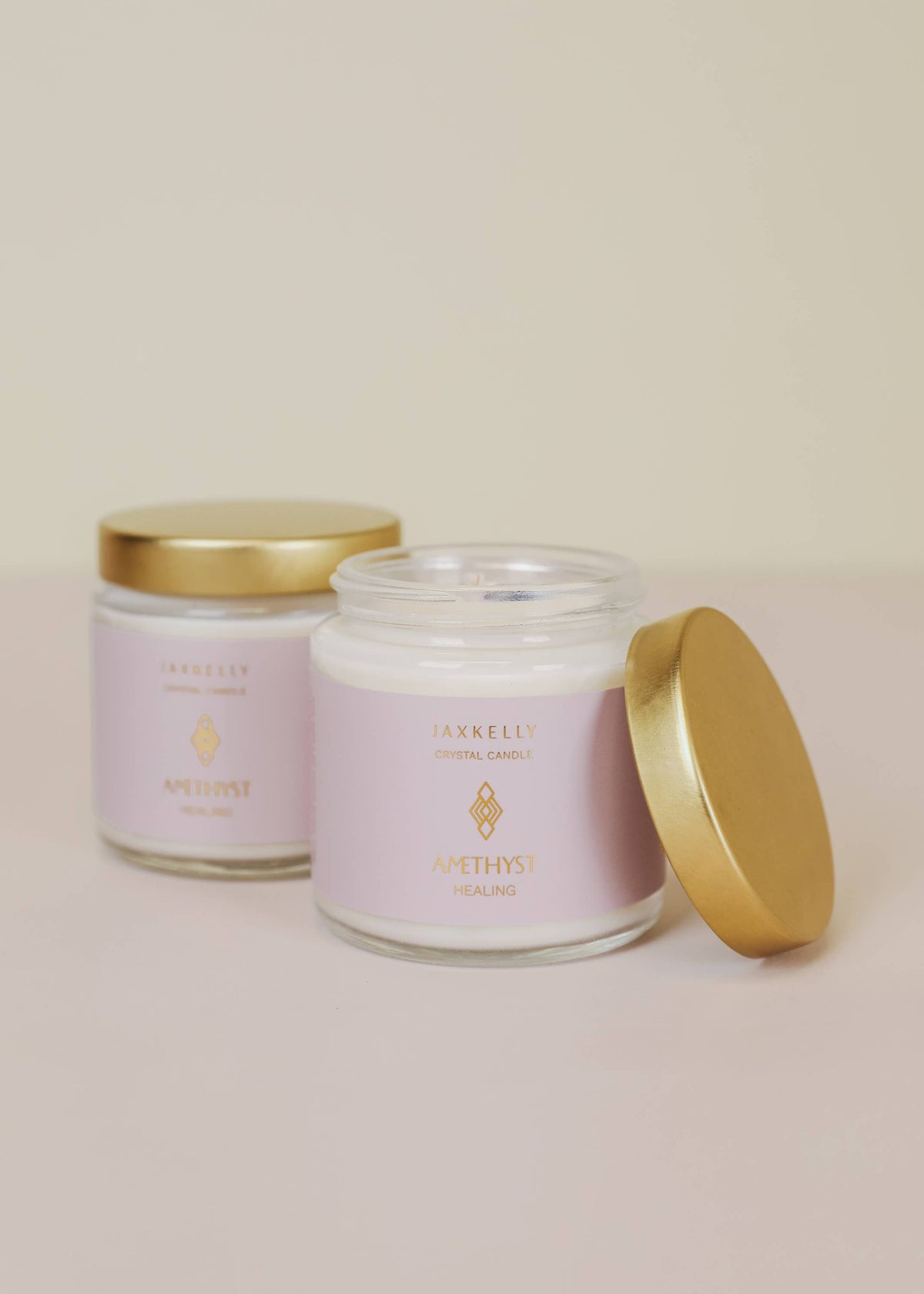 4oz Soy Crystal Candle - Amethyst - Healing