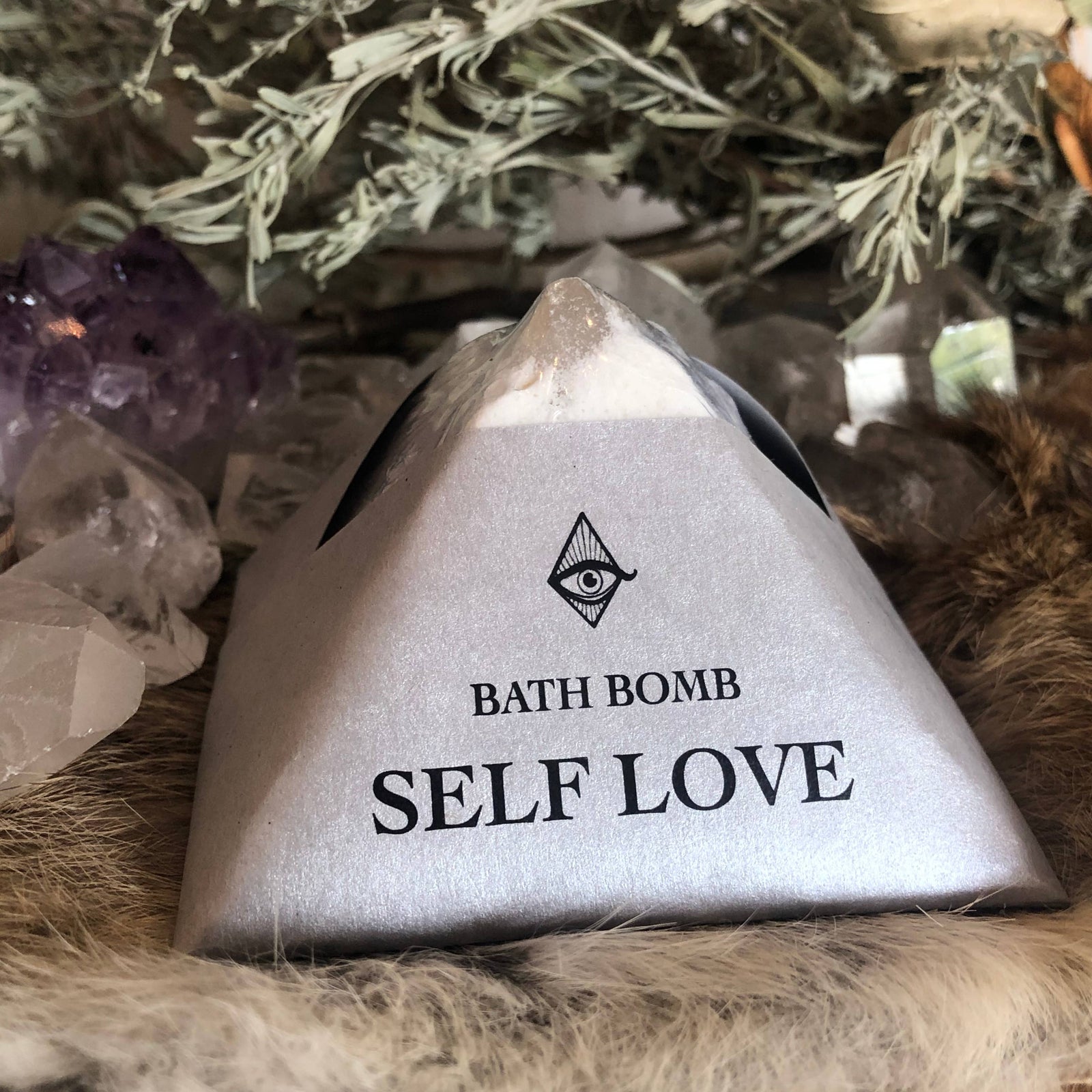 Self Love Bath-bomb with Charged Crystal