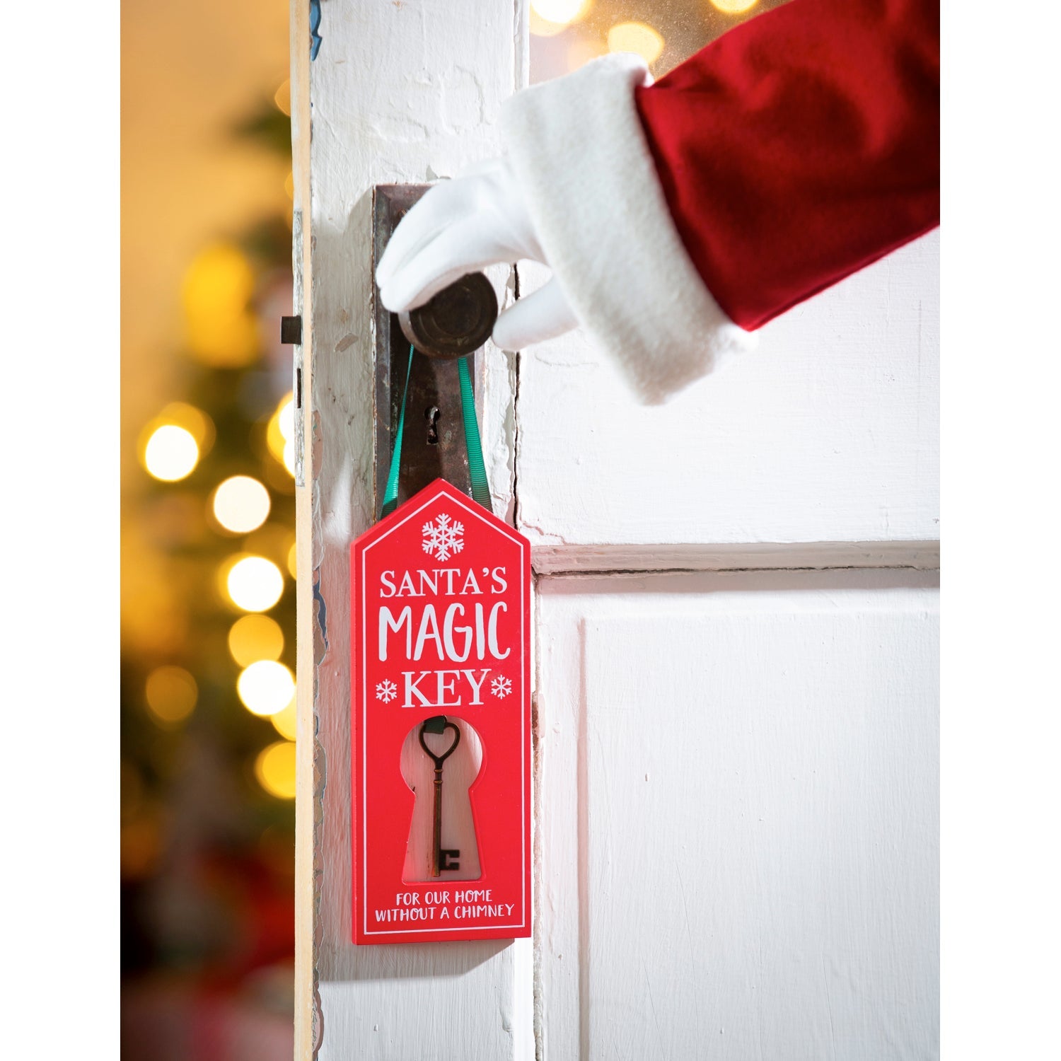 Santa's Magic Key Wood Door Hanger
