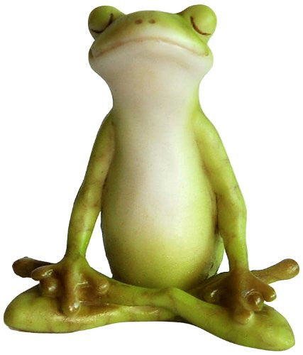 Yoga Frog Meditation Lotus Pose Statue - Cast a Stone