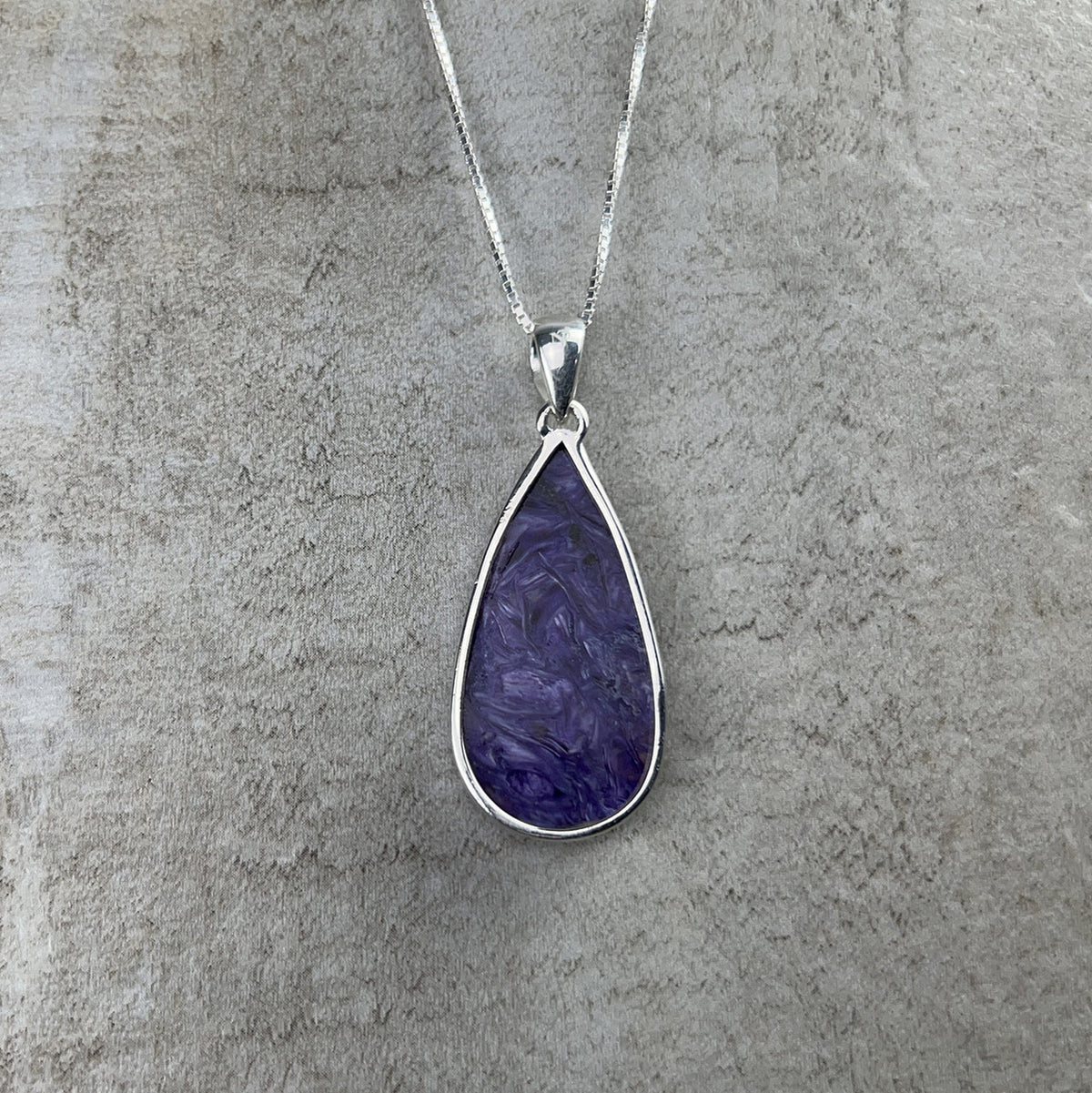 Charoite Sterling Silver Pendant