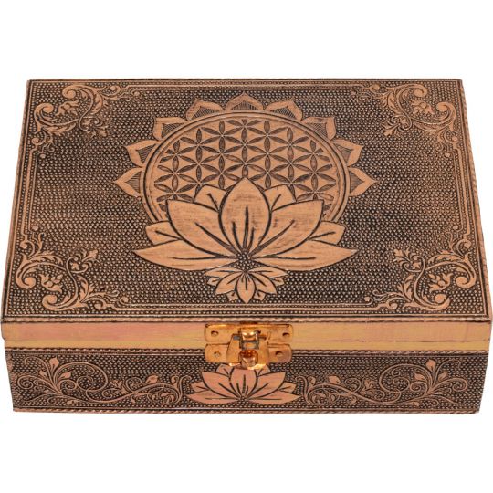 Bronze Metal Lined Box - Flower of Life