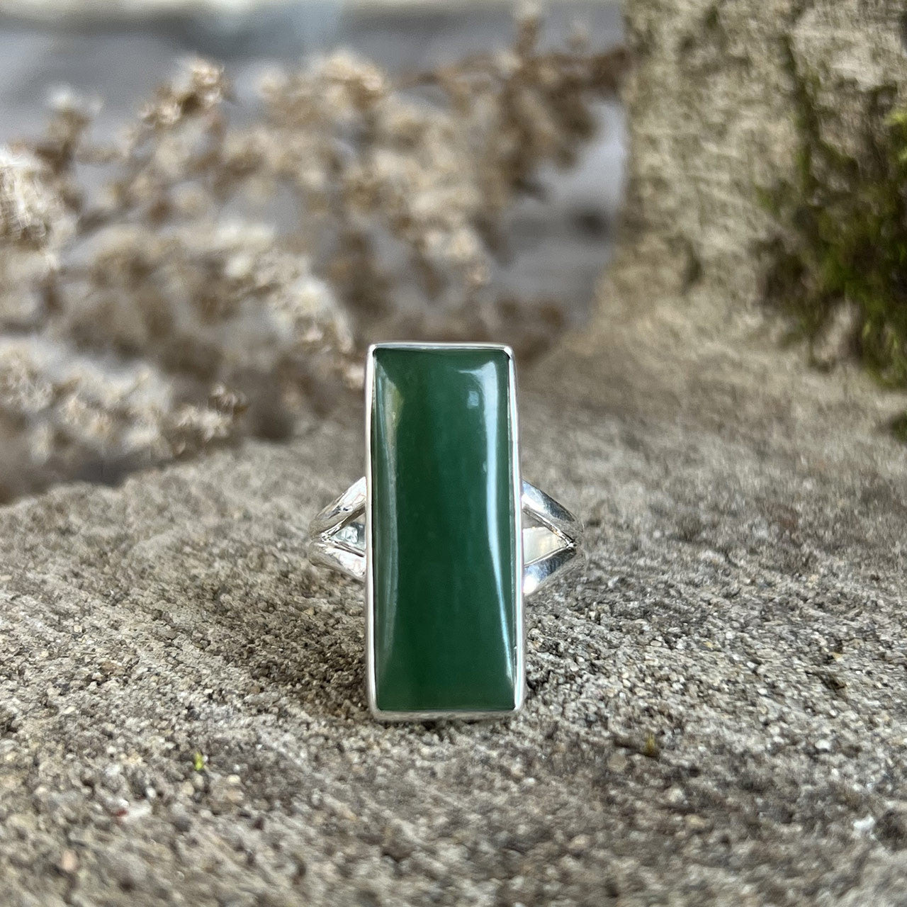 Best PeenZone 92.5 Silver Square Green Stone Ring - PeenZone Jewellers &  All Jewellers Design Product In Jaipur