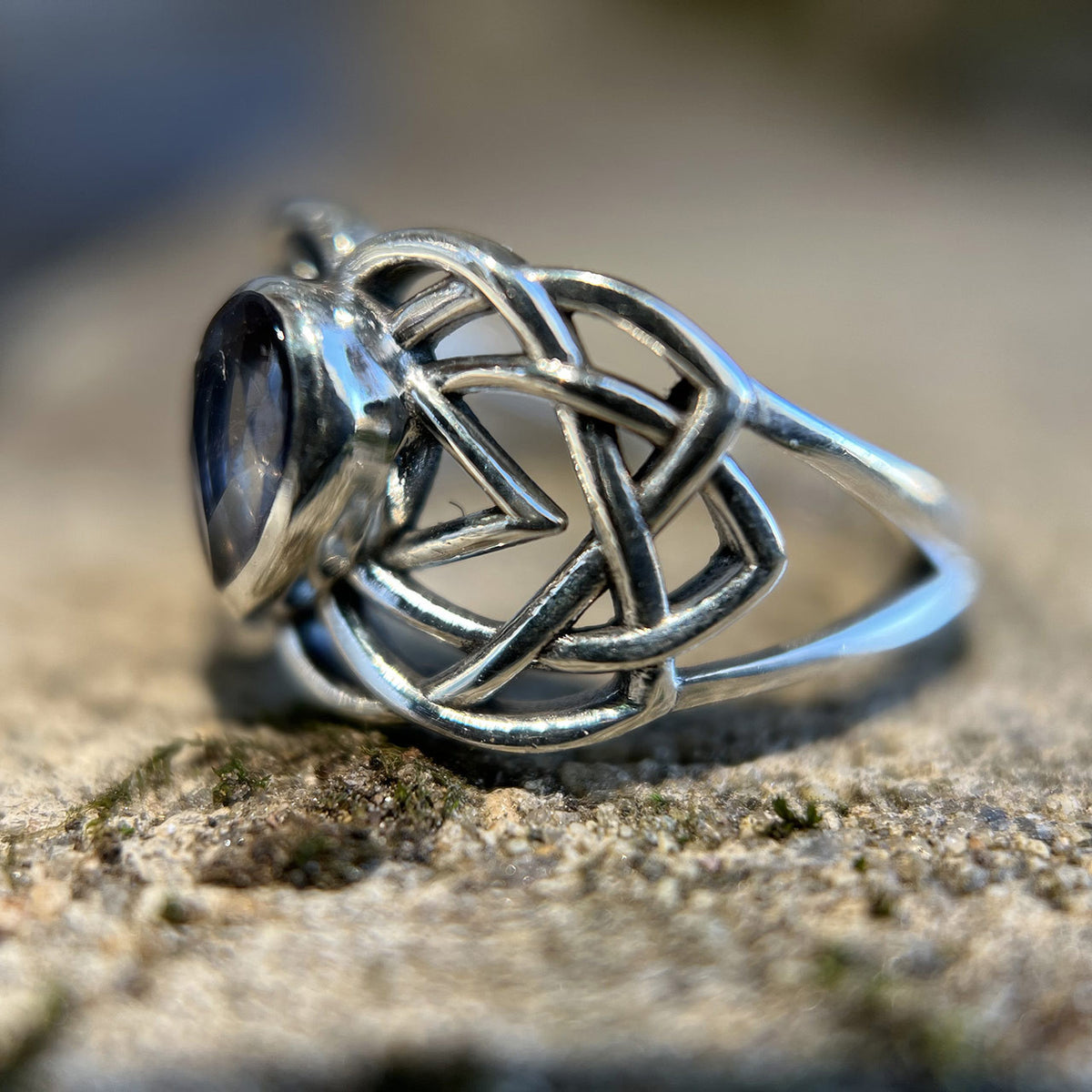 Iolite Celtic Ring Sterling Silver