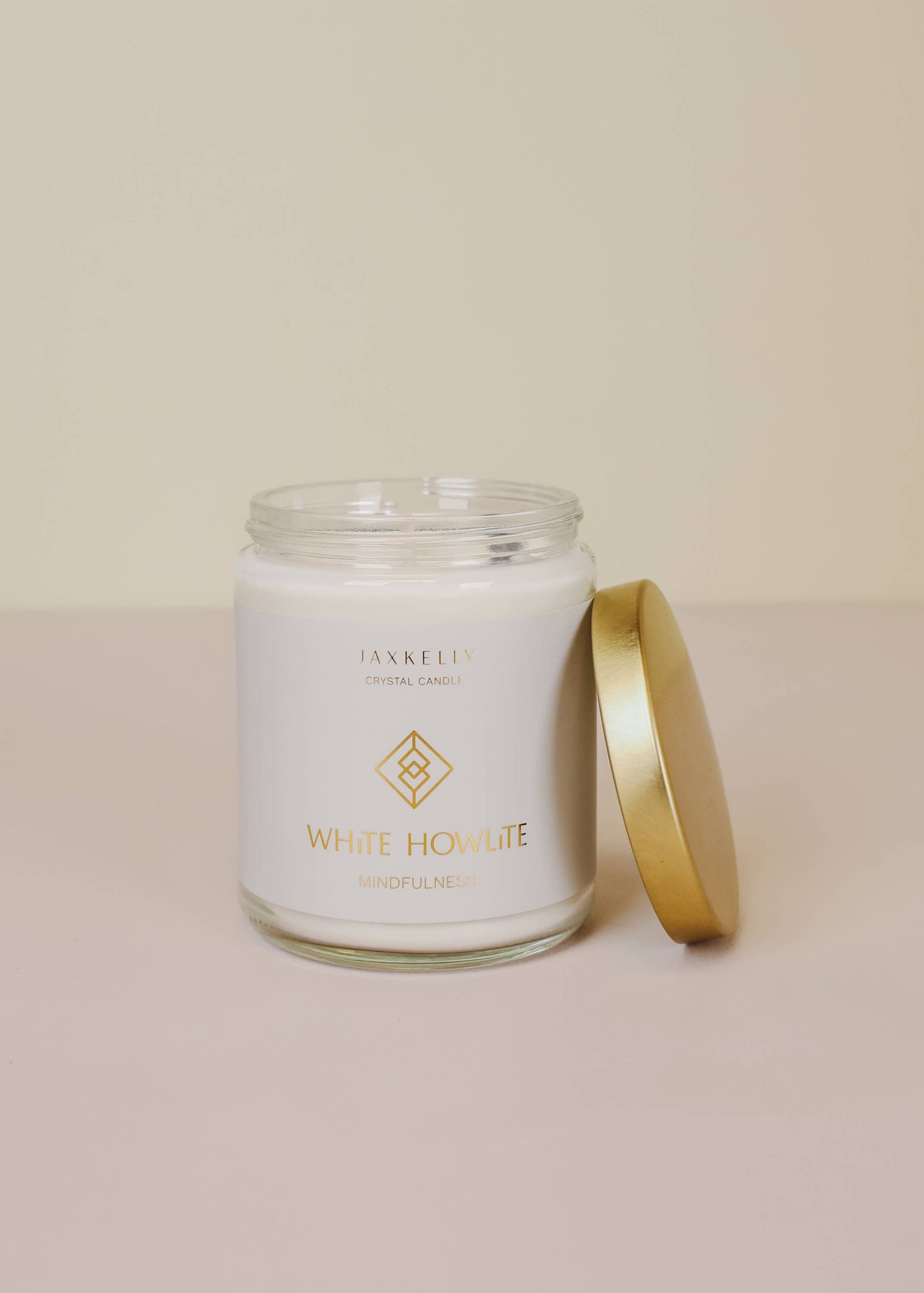 9oz Soy Crystal Candle - White Howlite - Mindfulness