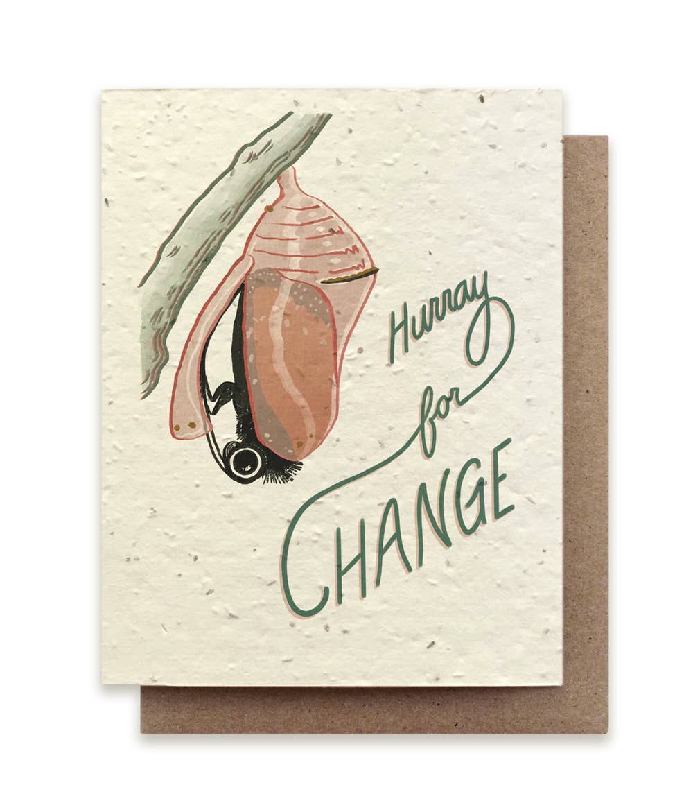 Hurray for Change Butterfly Greeting Card - Plantable Seed Paper