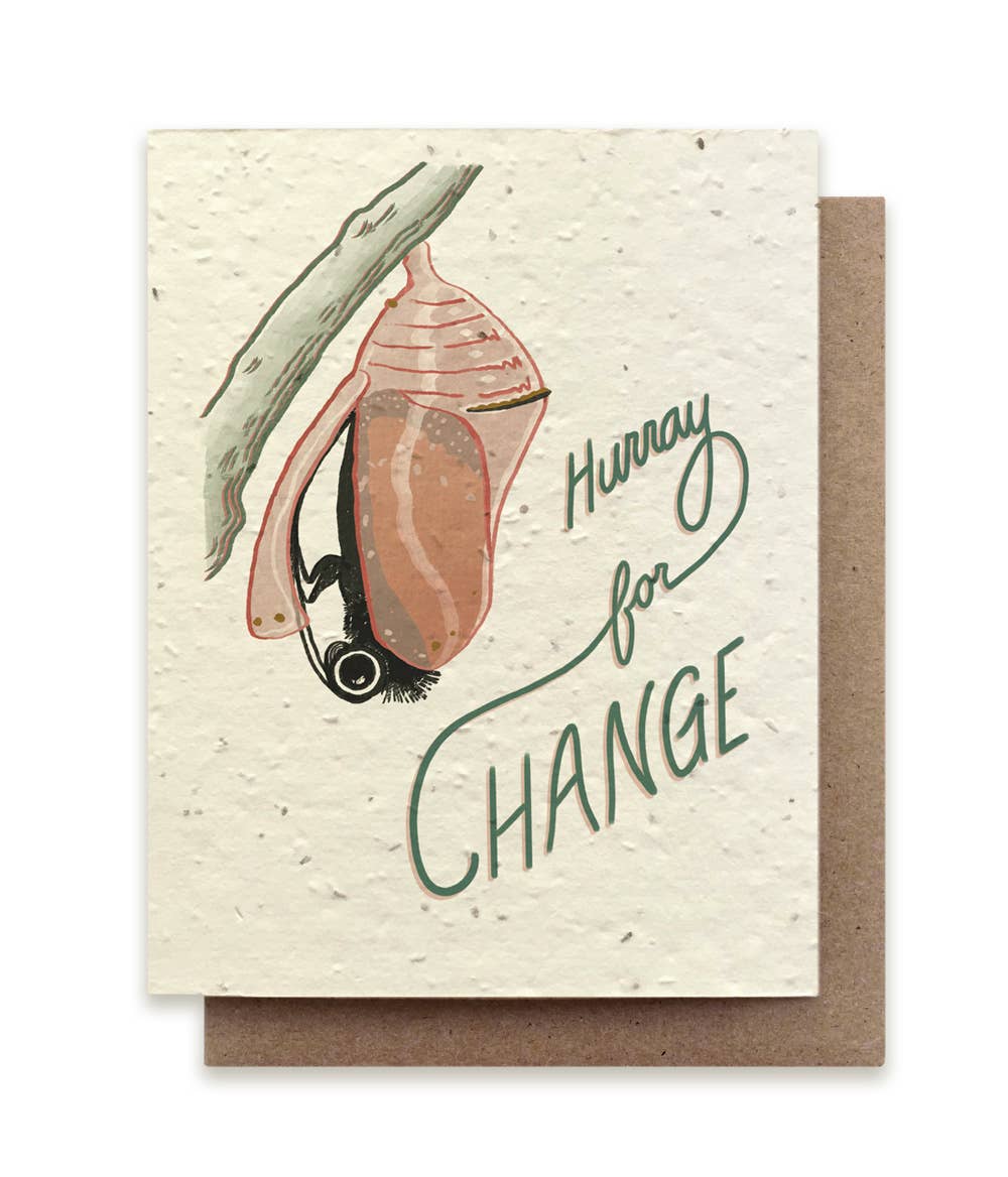 Hurray for Change Butterfly Greeting Card - Plantable Seed Paper