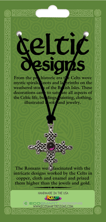 Celtic Designs Tara Cross Pewter Charm Pendant Necklace