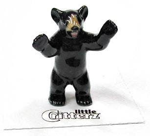 Little John Black Bear Cub Porcelain Miniature