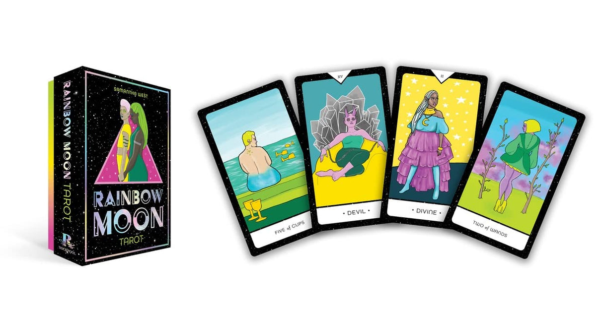 Rainbow Moon Tarot deck and guidebook by Sam Rook, Rockpool Publishing