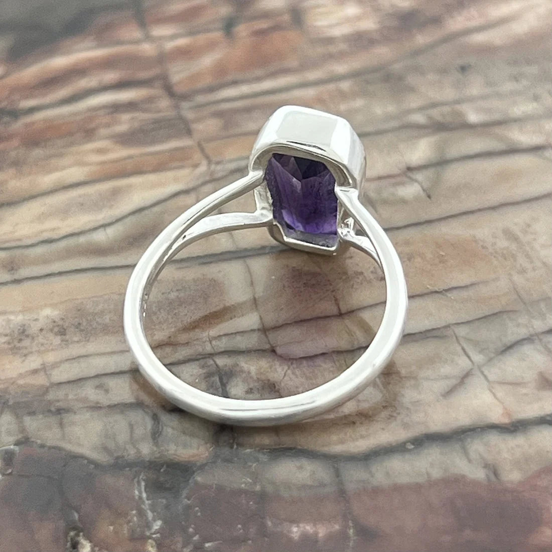 Amethyst Sterling Silver Coffin Ring ⚰️