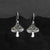 Silver Mushroom Earrings with Bronze Star and Moon 30x16mm