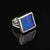 Blue Morpho Butterfly Fine Silver Square Ring
