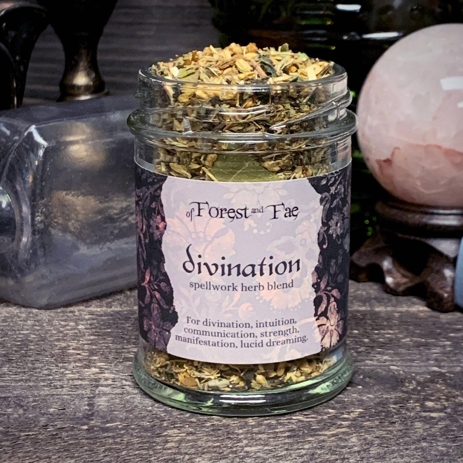 Divination Spellwork Herb Blend •  Lucid Dreams, Intuition & Spirit Communication in Glass Jar