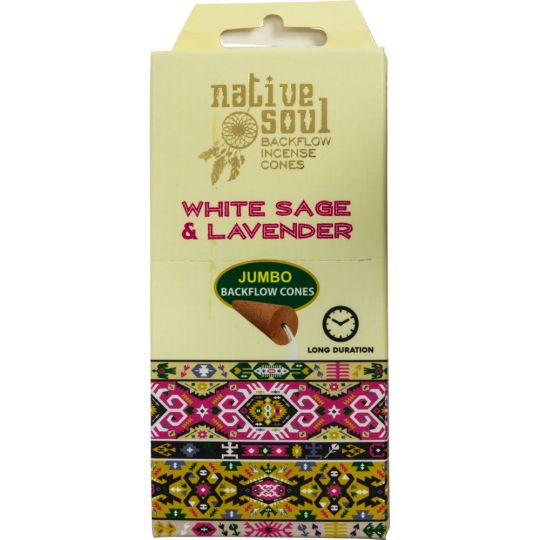 Native Soul White Sage & Lavender Jumbo Backflow Cones