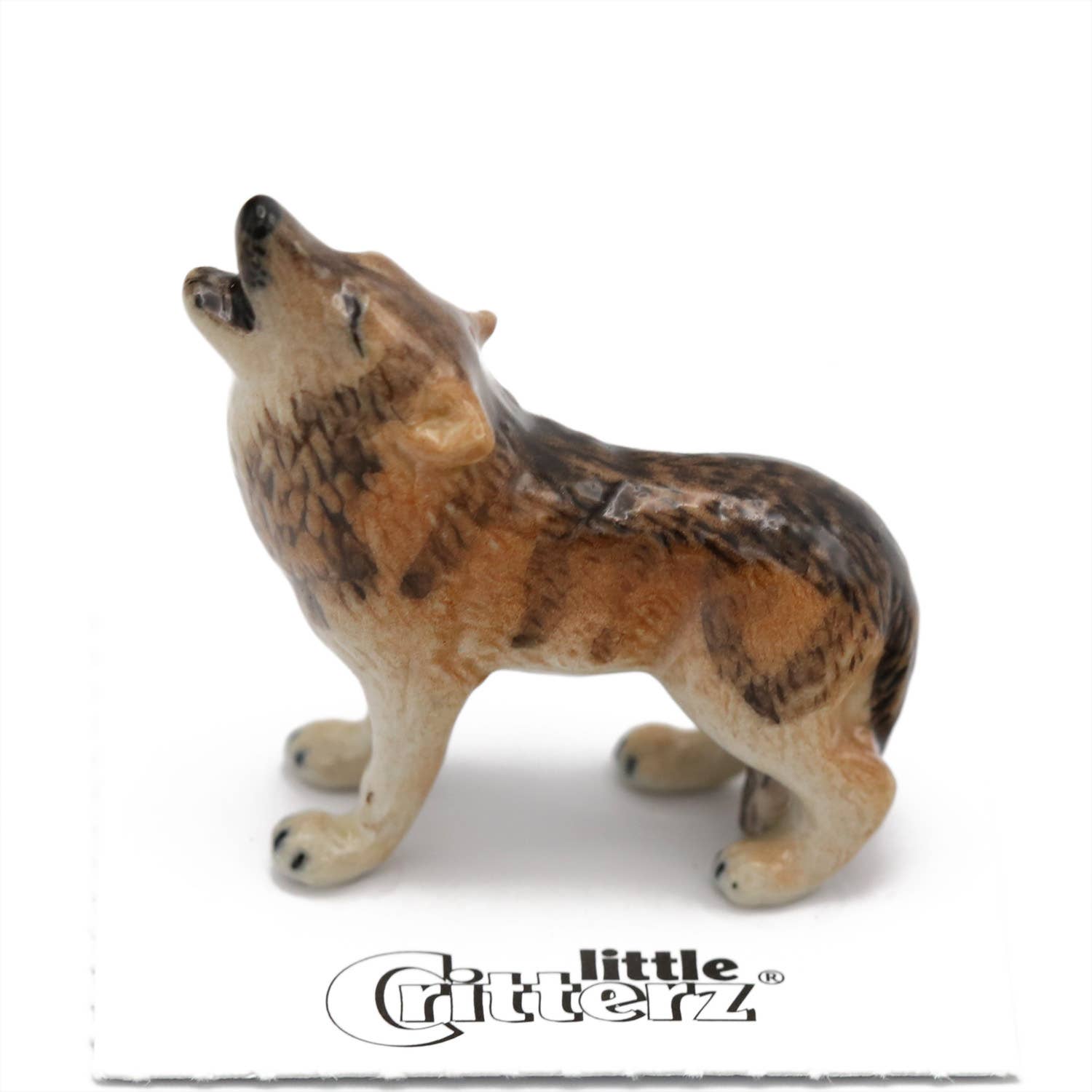 Lobo Howling Wolf Porcelain Miniature