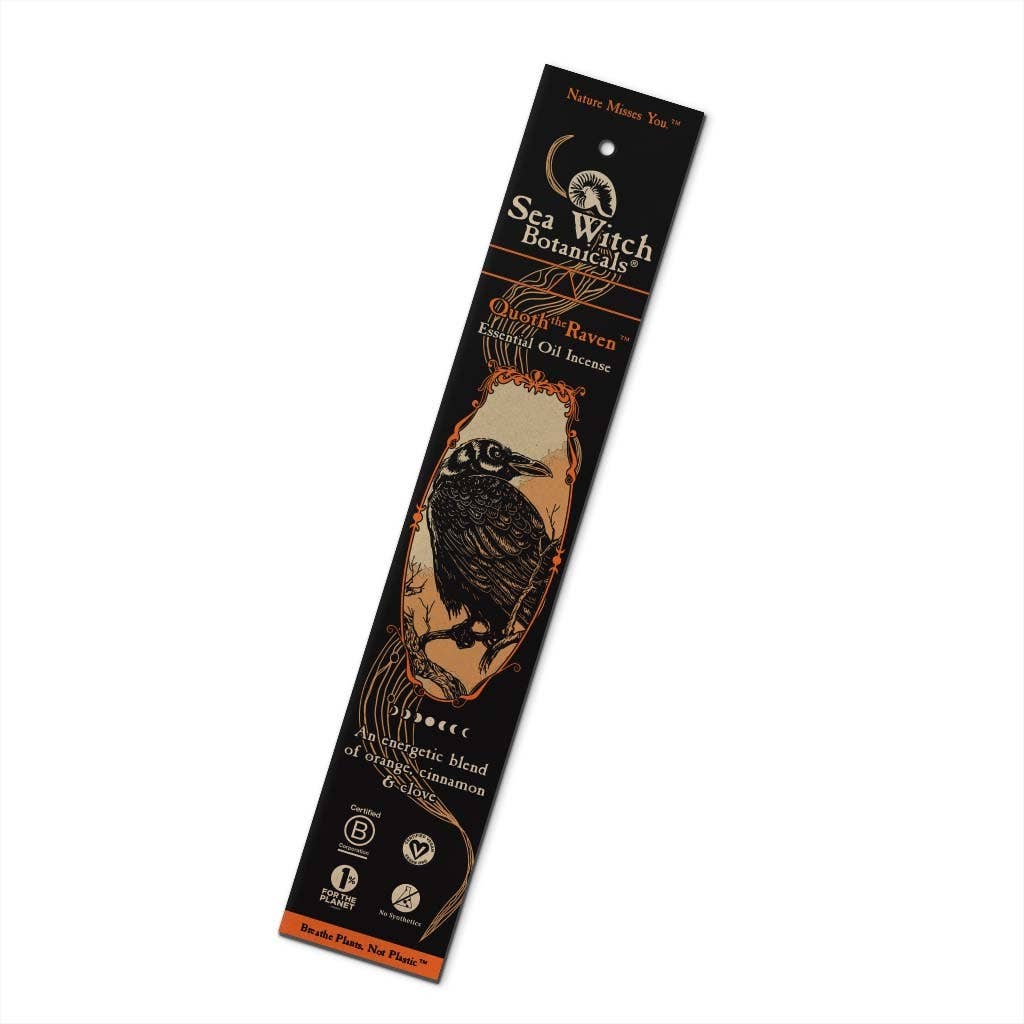 Quoth The Raven Incense: With All-natural Orange, Cinnamon, Clove Essential Oils