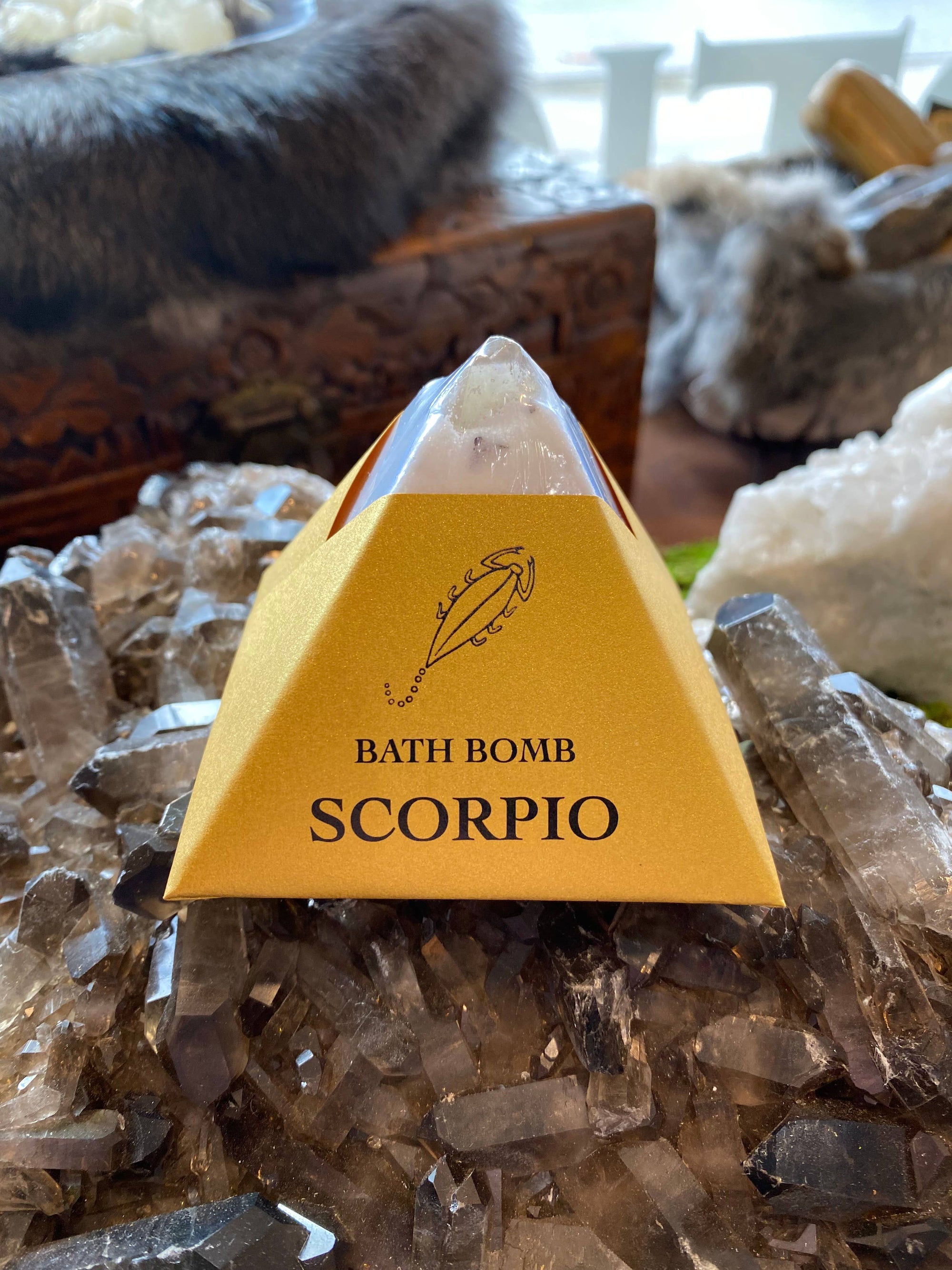 Scorpio Bath Bomb with Charged Crystal