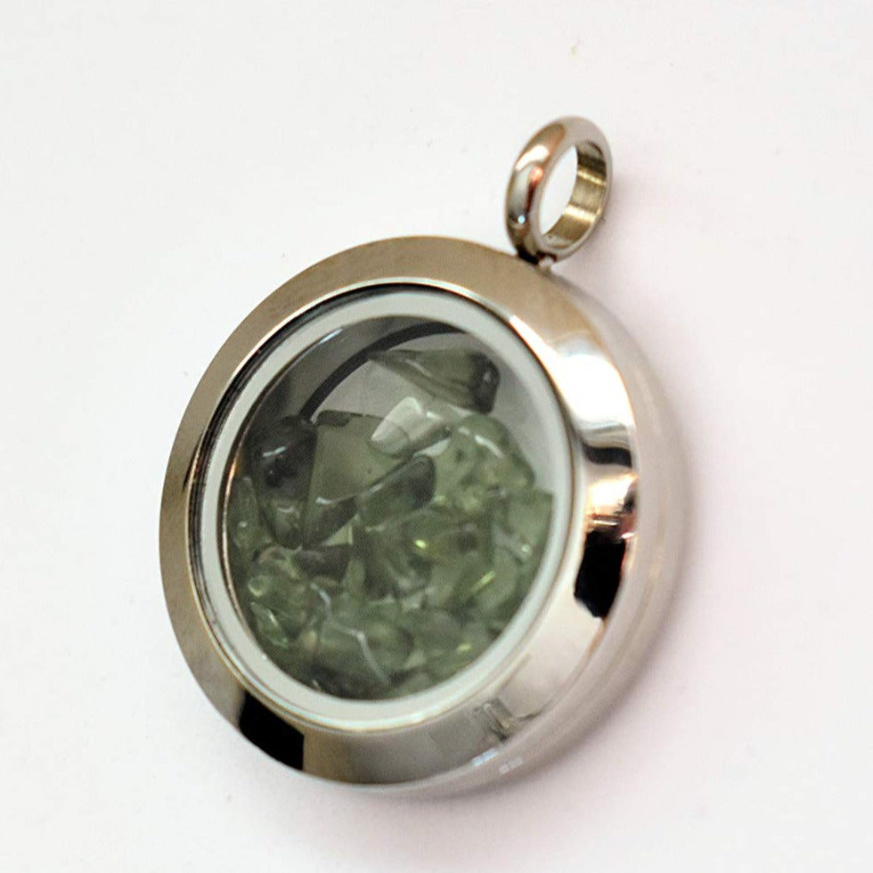 Moldavite Floating Locket Pendant