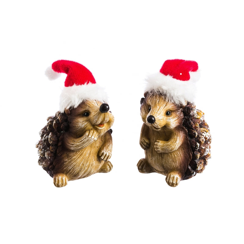 Hedgehog with Santa Hat Miniature Decor