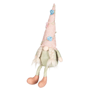 LED Plush Gnome with Flower Vine Hat, 2 Asst