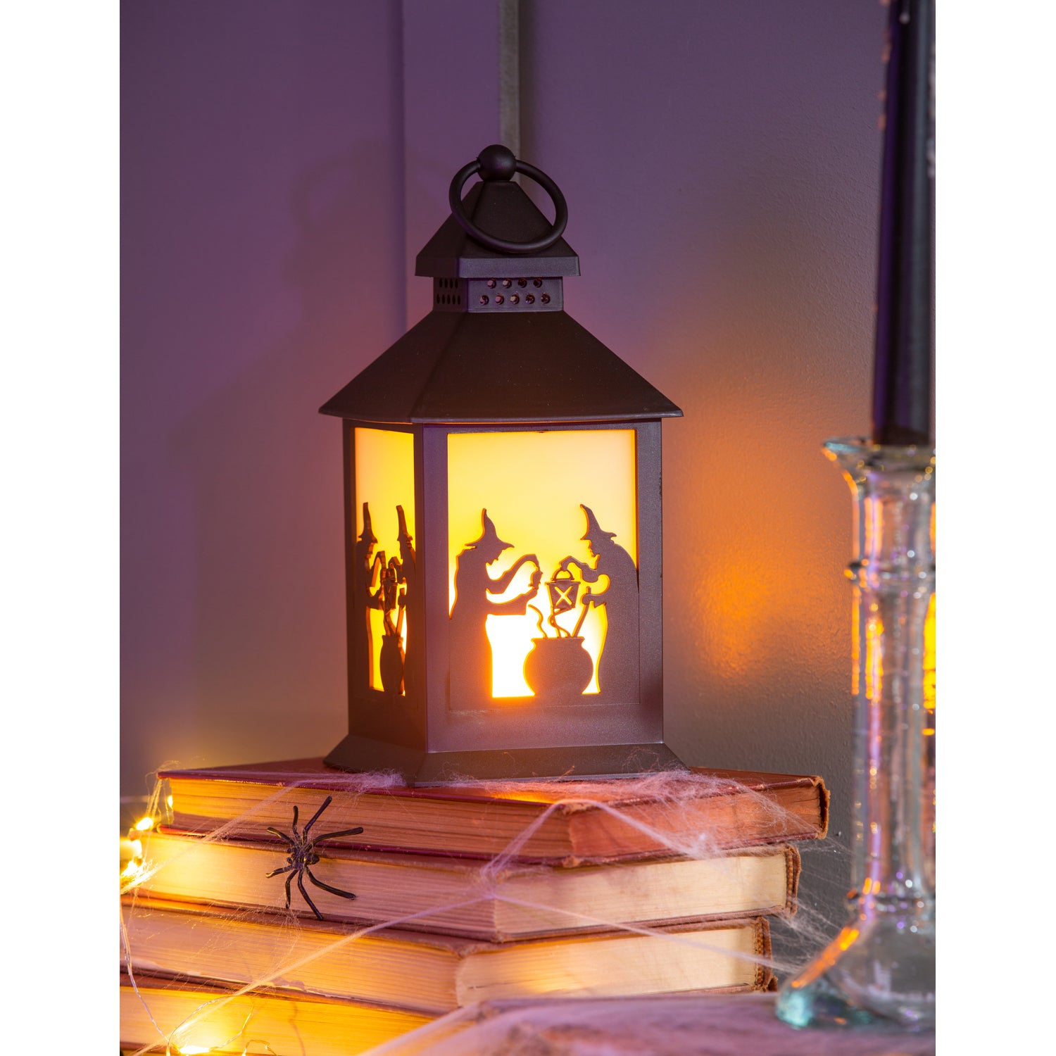 LED Witch Lantern with Flickering Light