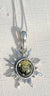 Small Radiant Sun Baltic Amber Pendant in Sterling Silver