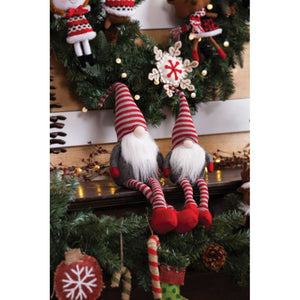 Plush Sitting Long Legs Santa Gnome